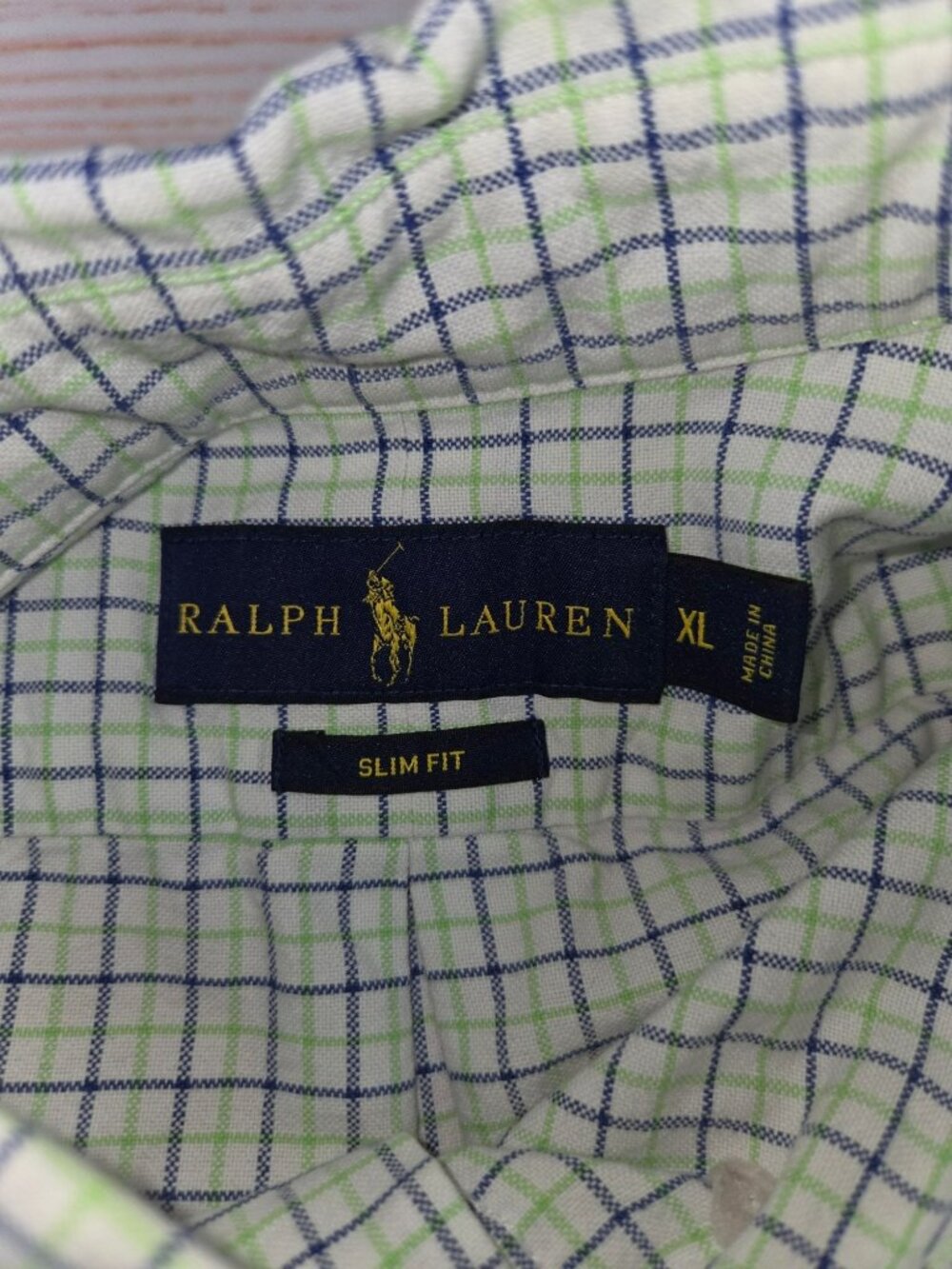 Ralph Lauren Slim Fit Green Plaid Button-Down Shirt Size XL - Picture 5 of 8